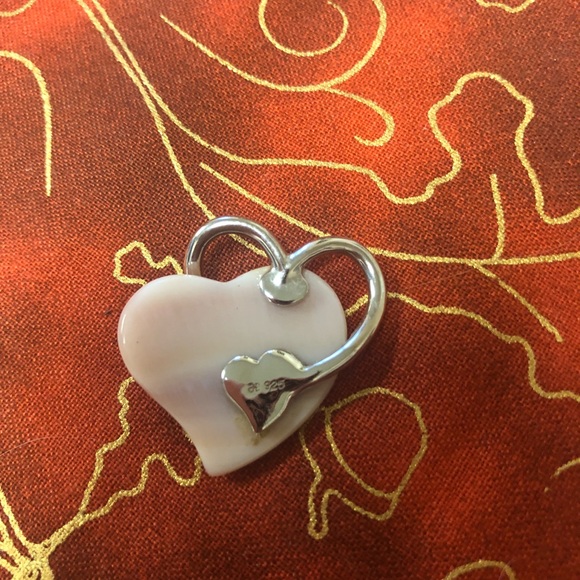 Zales Rose Quartz & Silver Heart pendant - Picture 3 of 3